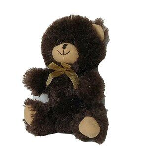 Dark Brown Fuzzy Teddy Bear Plush Stuffed Animal Unbranded For All Ages 10 inch